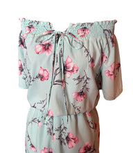 Load image into Gallery viewer, Coverstitched Floral Print Romper • M
